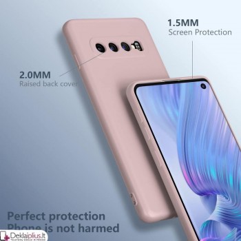 Liquid Air silikoninis rausvas dėklas - su kameros apsauga (Samsung S10)
